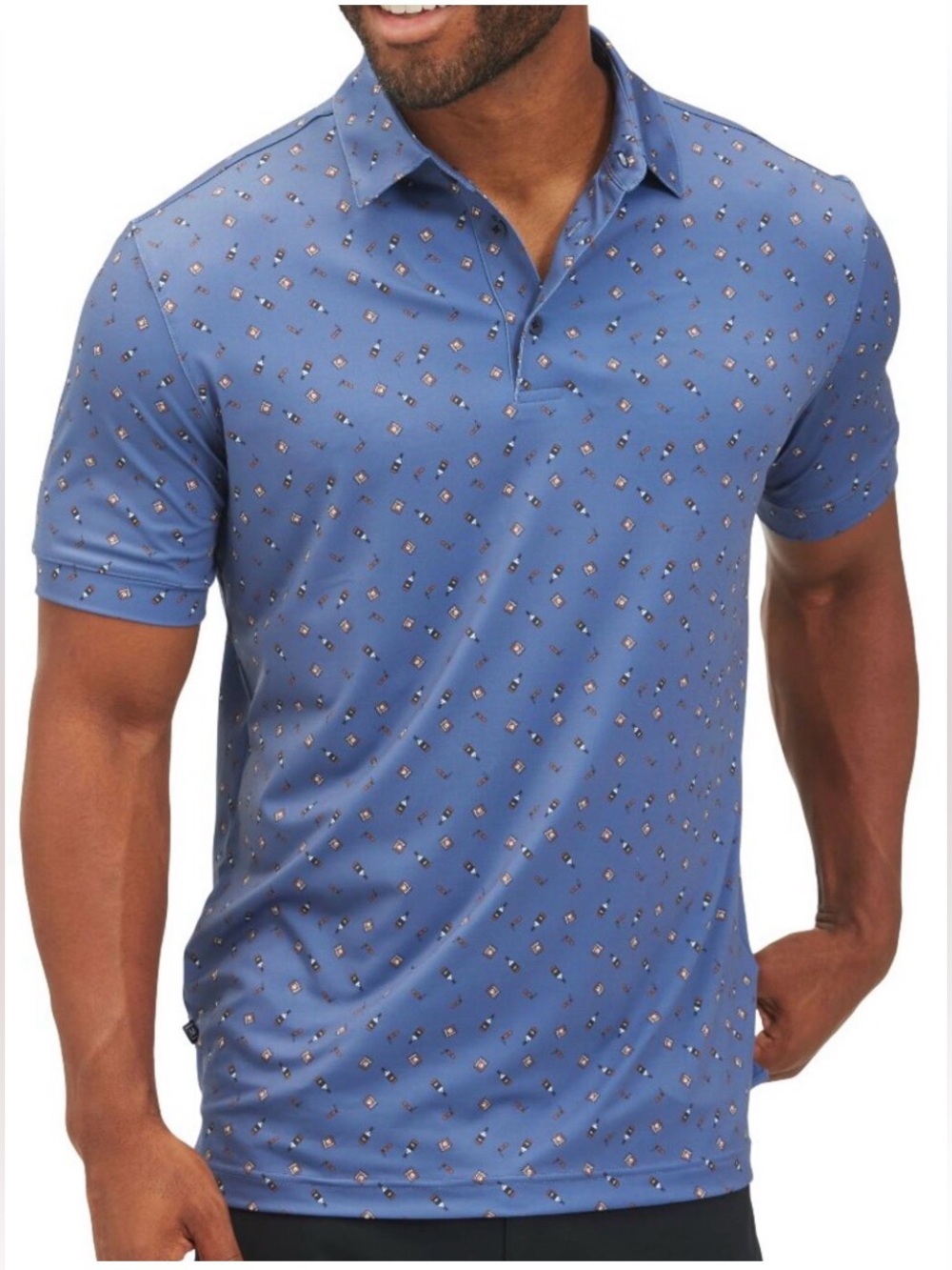 NWT Mizzen+Main Men's Versa Golf Polo - Whiskey and Ash Print Small S